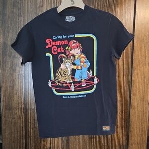 Steven Rhodes Demon Cat Graphic Tee Size Small